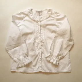 Bonpoint White Cotton Blouse With Lace Trimmed Collar: 6 Years