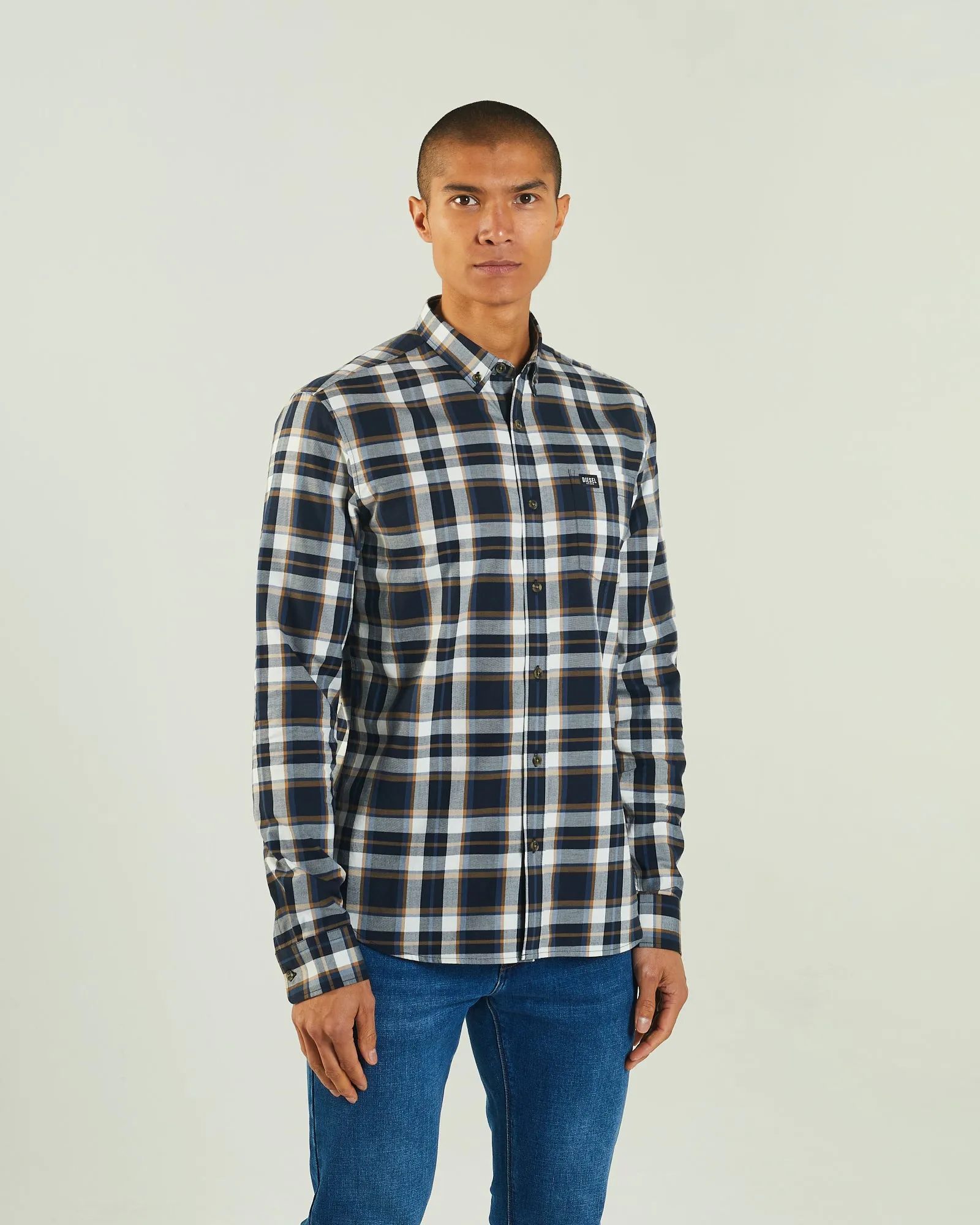 Booker Ls Shirt Navy Check