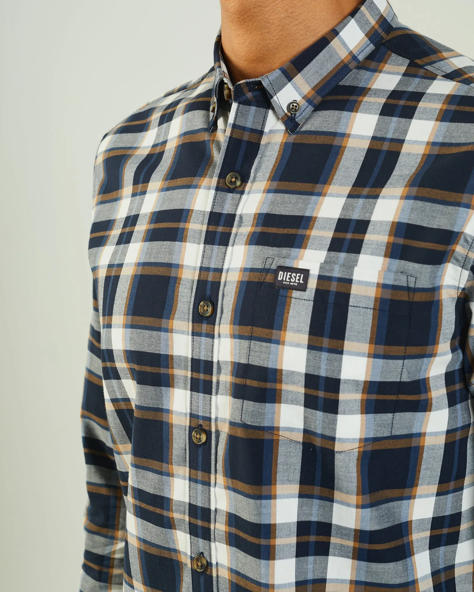 Booker Ls Shirt Navy Check