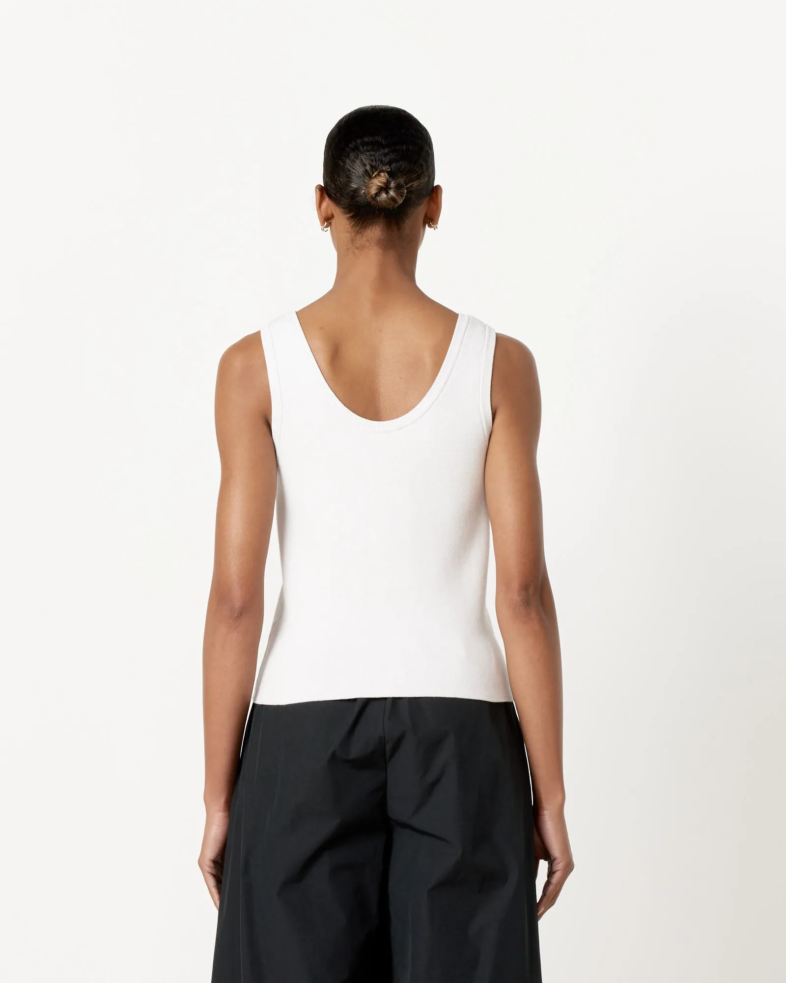 Button U-Neck Vest in Light Grey