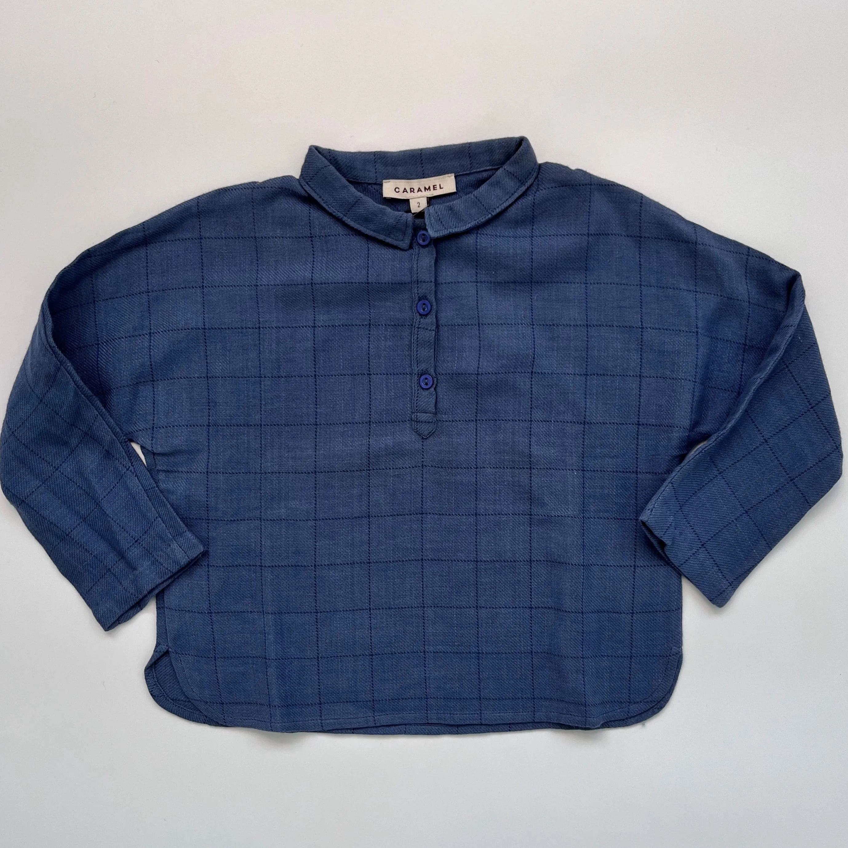 Caramel Blue Check Brushed Cotton Shirt: 2 Years (Brand New)