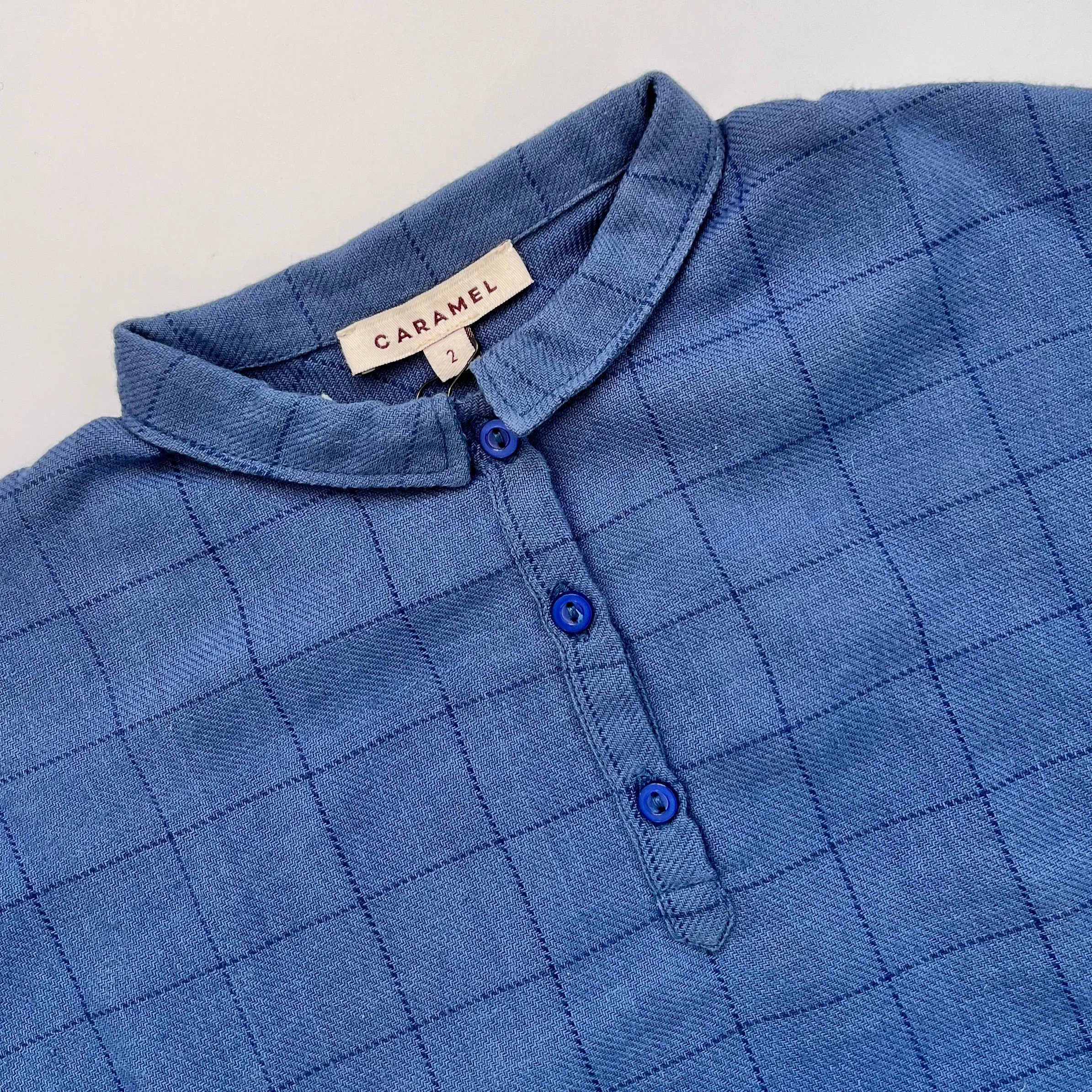 Caramel Blue Check Brushed Cotton Shirt: 2 Years (Brand New)