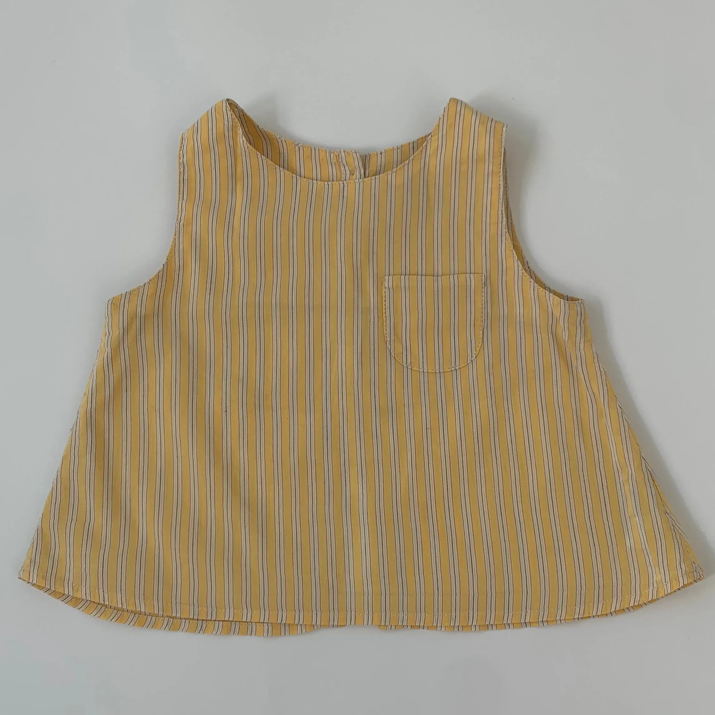 Caramel Yellow Stripe Summer Blouse: 12 Months