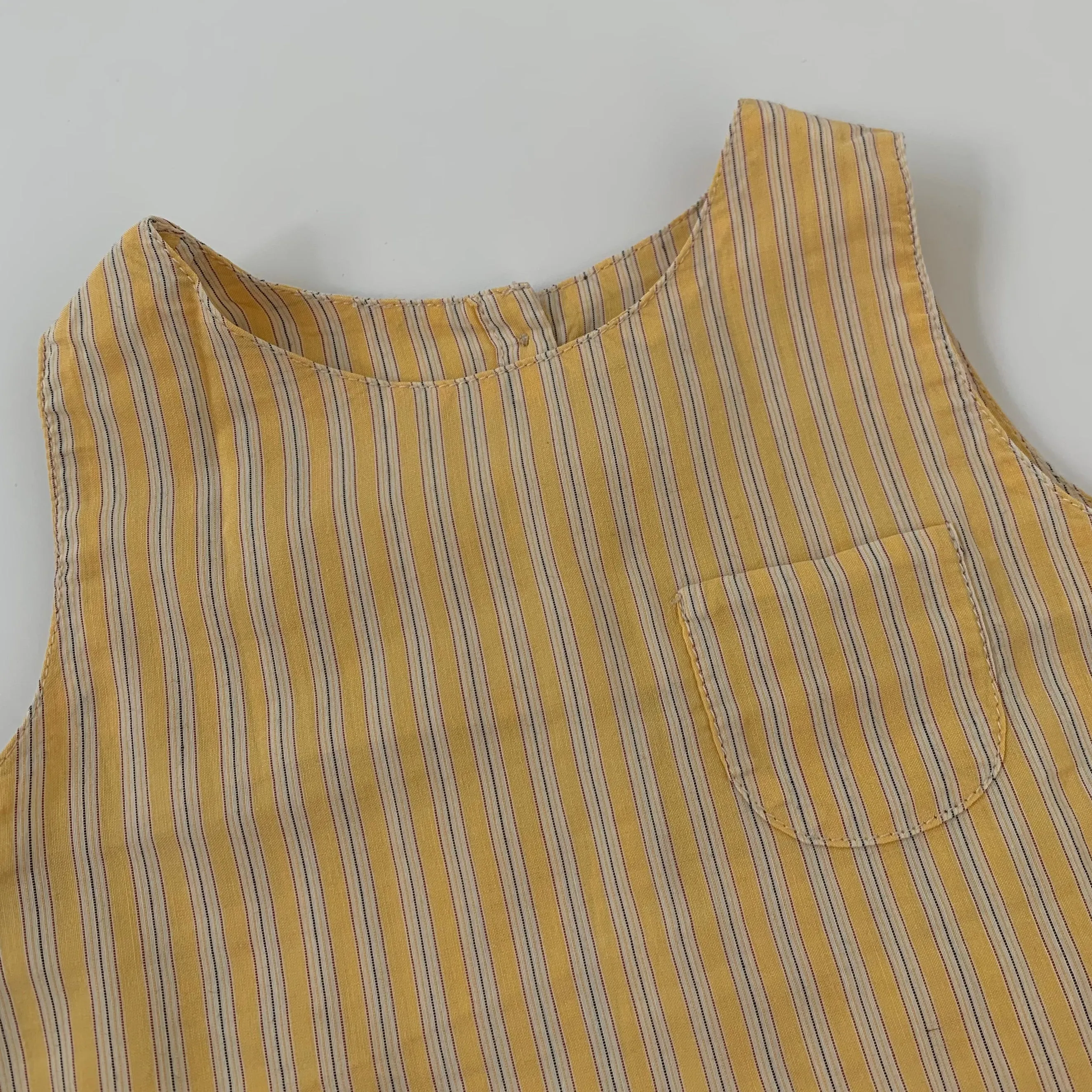 Caramel Yellow Stripe Summer Blouse: 12 Months