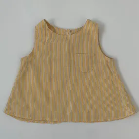 Caramel Yellow Stripe Summer Blouse: 12 Months