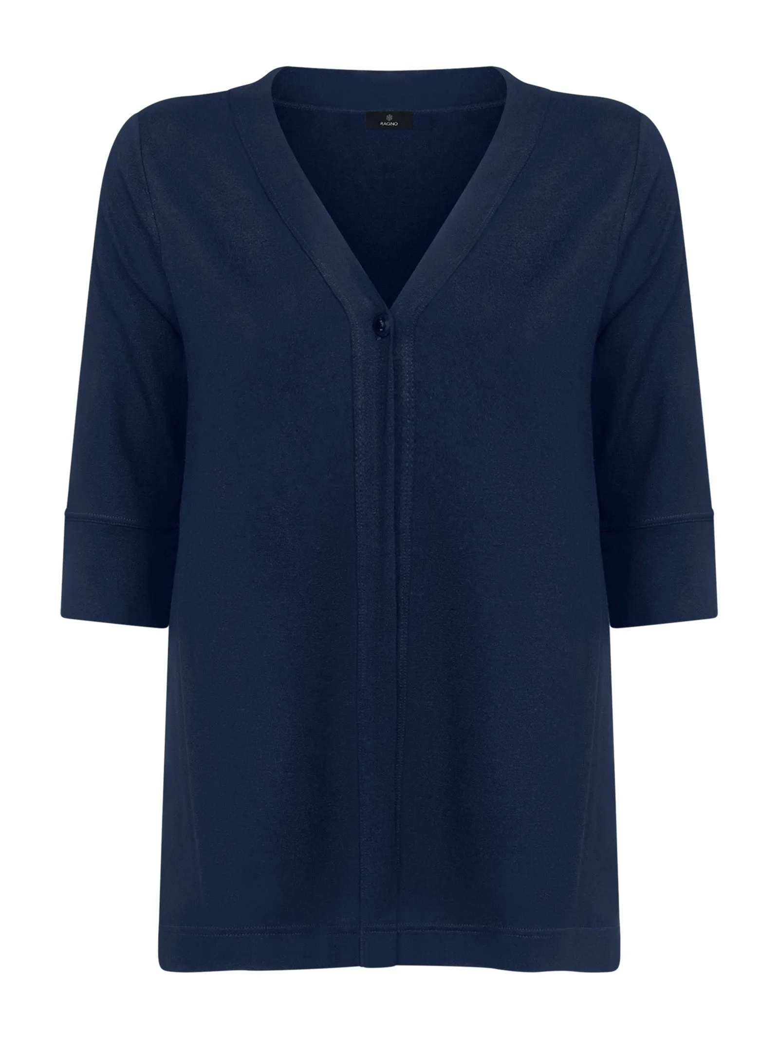 Cardigan in jersey di viscosa crêpe - Bleu