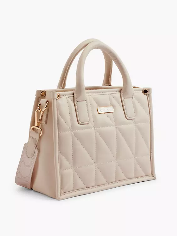 Catwalk  Beige Quilted Tote Bag with Adjustable Shoulder Strap