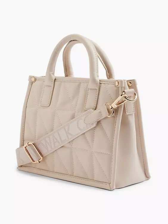 Catwalk  Beige Quilted Tote Bag with Adjustable Shoulder Strap