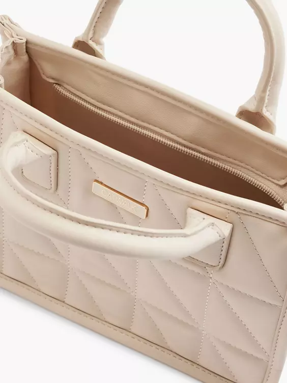 Catwalk  Beige Quilted Tote Bag with Adjustable Shoulder Strap