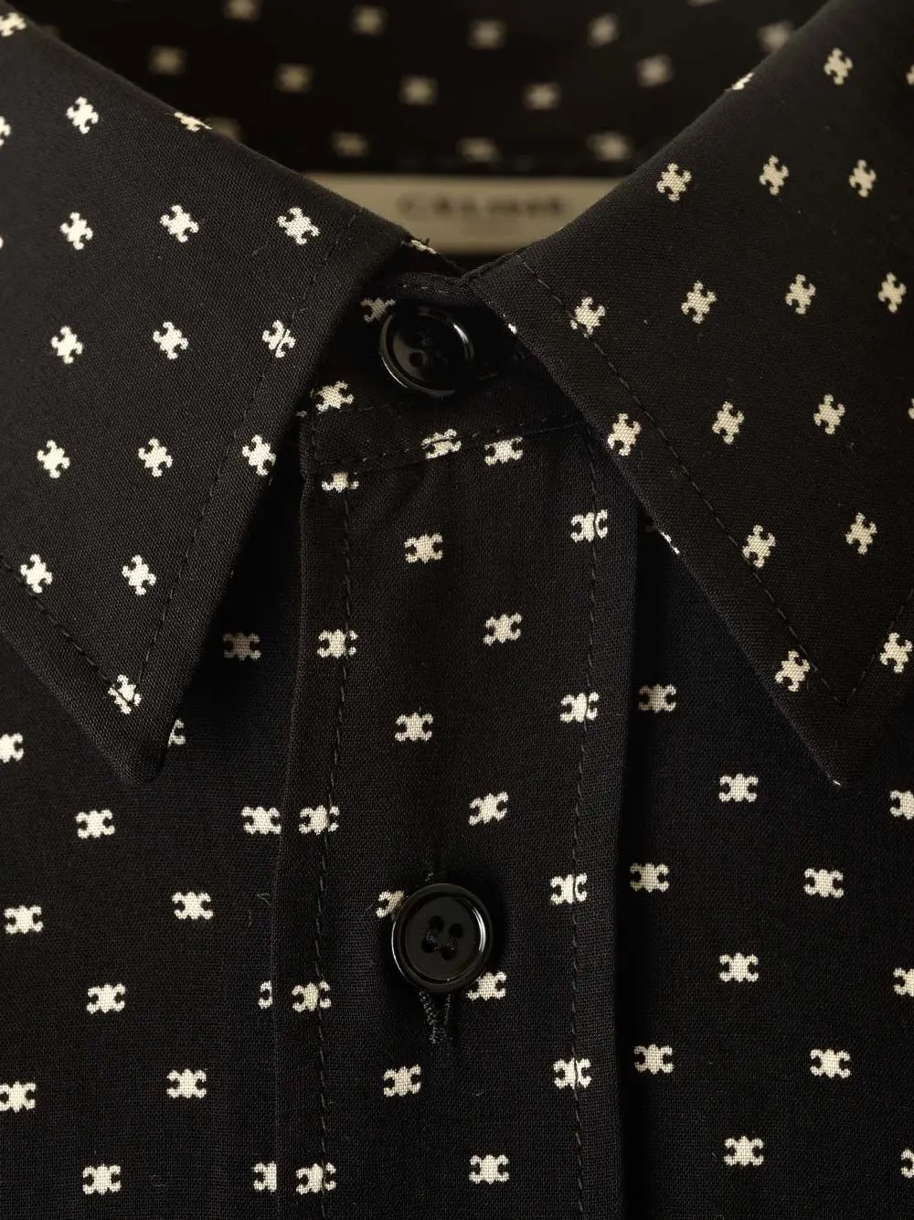 CELINE  |Monogram Long Sleeves Cotton Logo Luxury Shirts