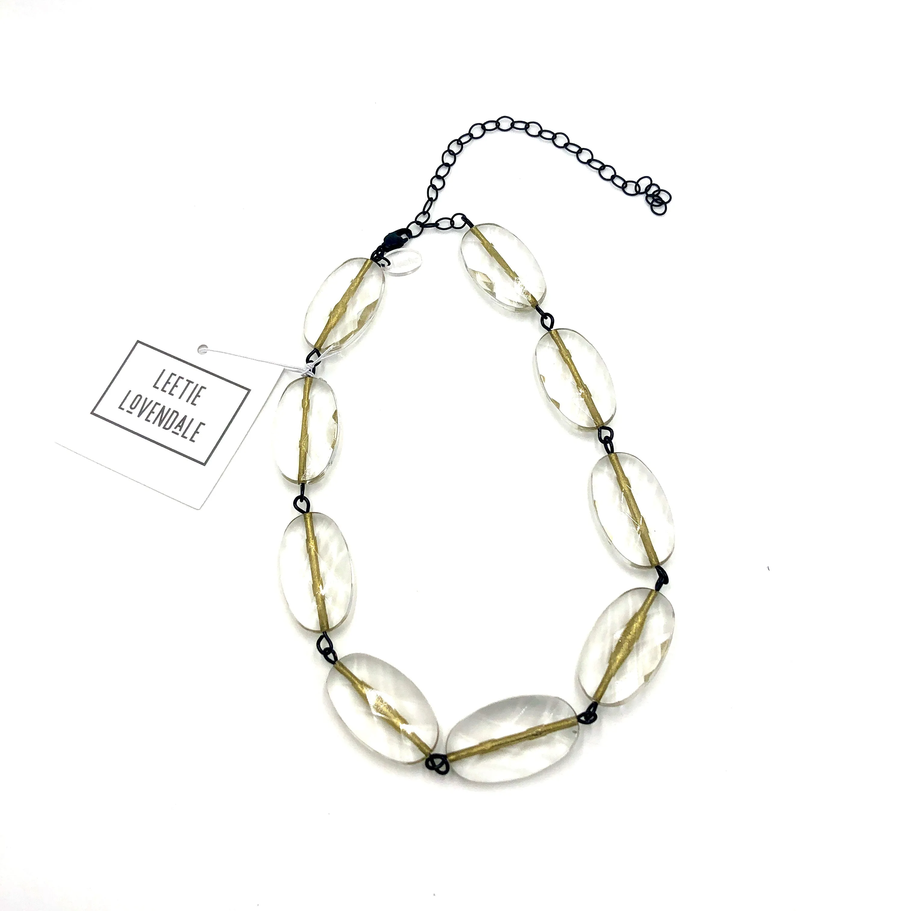 Clear & Fine Gold Lined Amelia Necklace