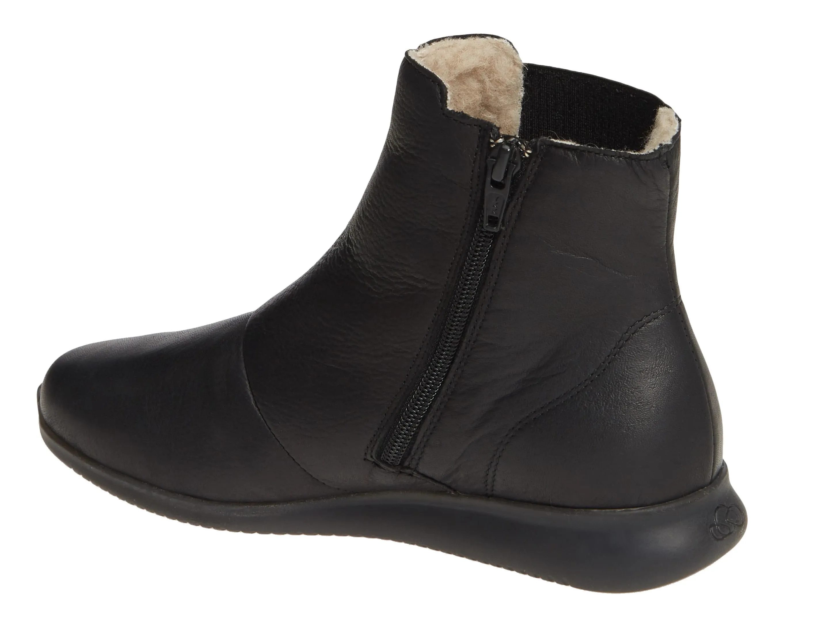 Cloud Raisa Wool-Lined Ankle Boot Black