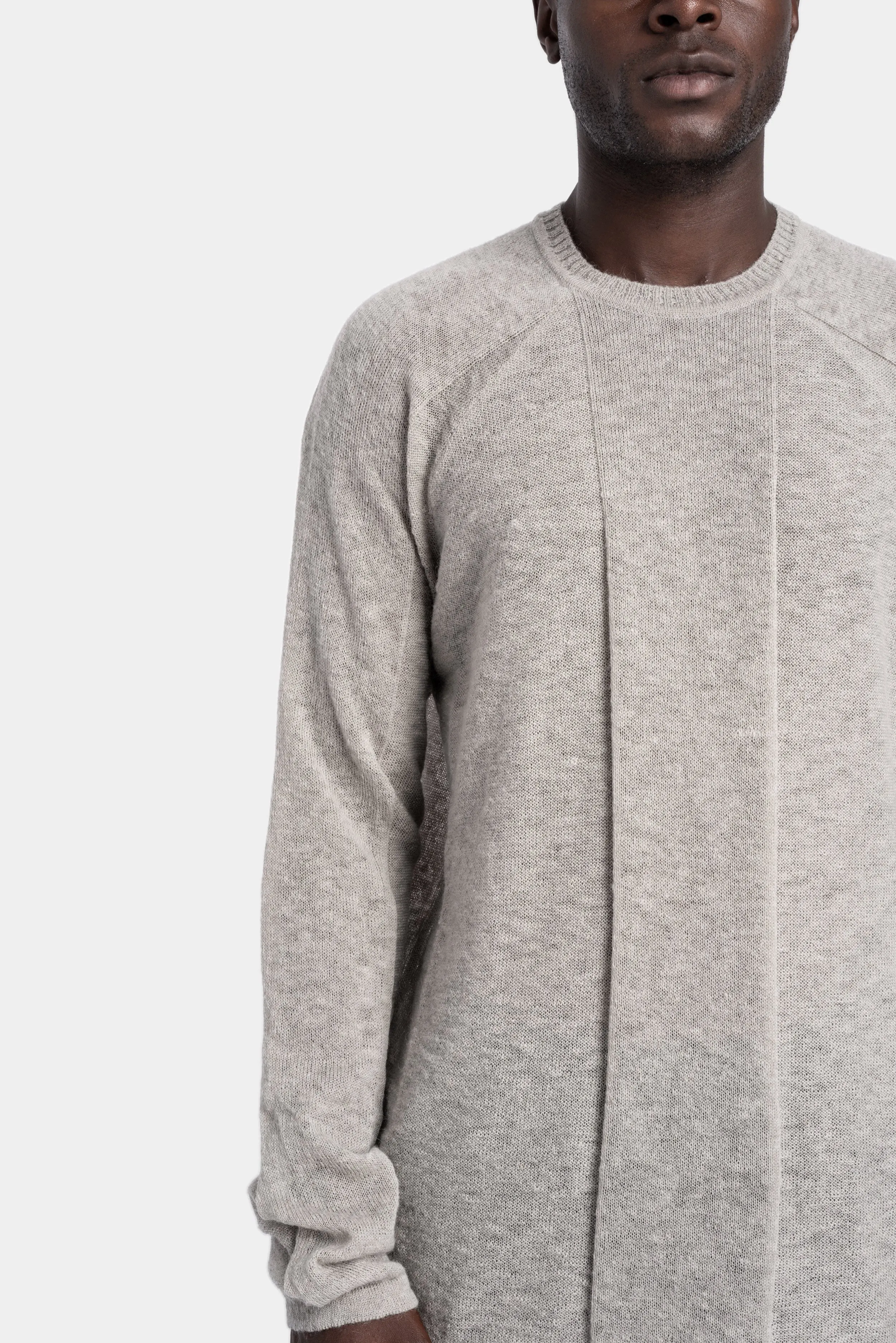 Crewneck knit sweater, Plaster