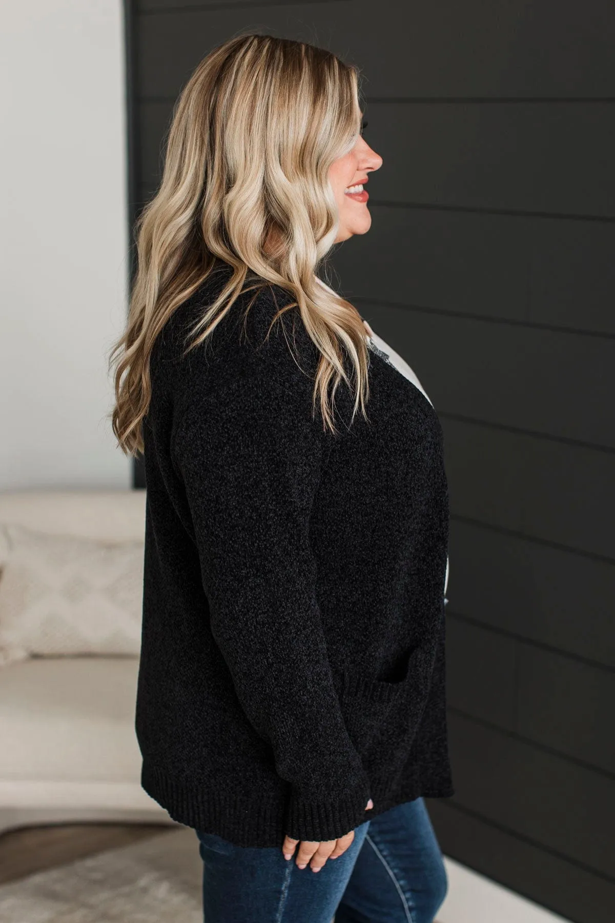 Cuddle Up To You Knit Cardigan- Black