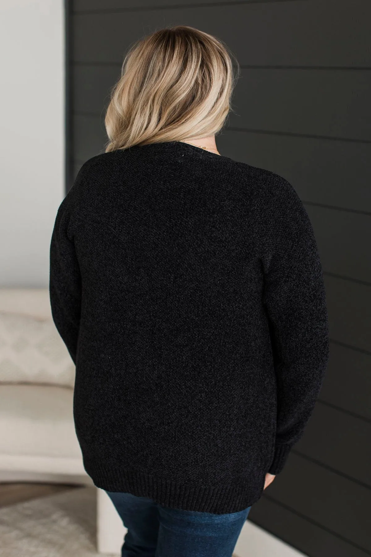 Cuddle Up To You Knit Cardigan- Black