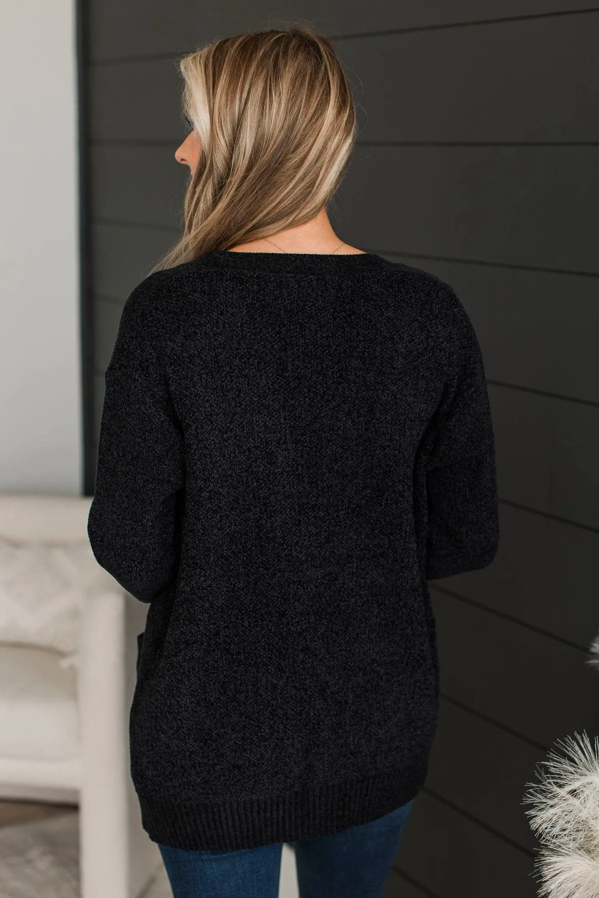 Cuddle Up To You Knit Cardigan- Black