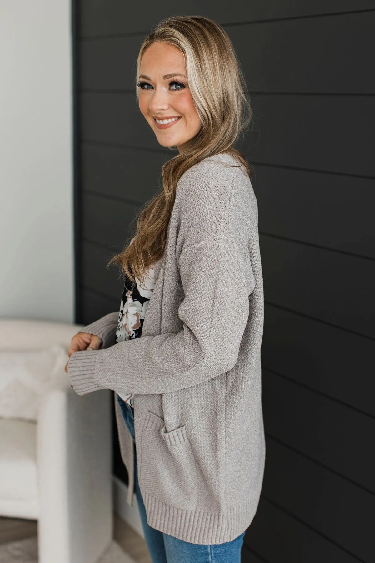 Cuddle Up To You Knit Cardigan- Light Mocha