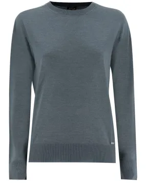 Dark Grey Knit Long Sleeve Crewneck Top