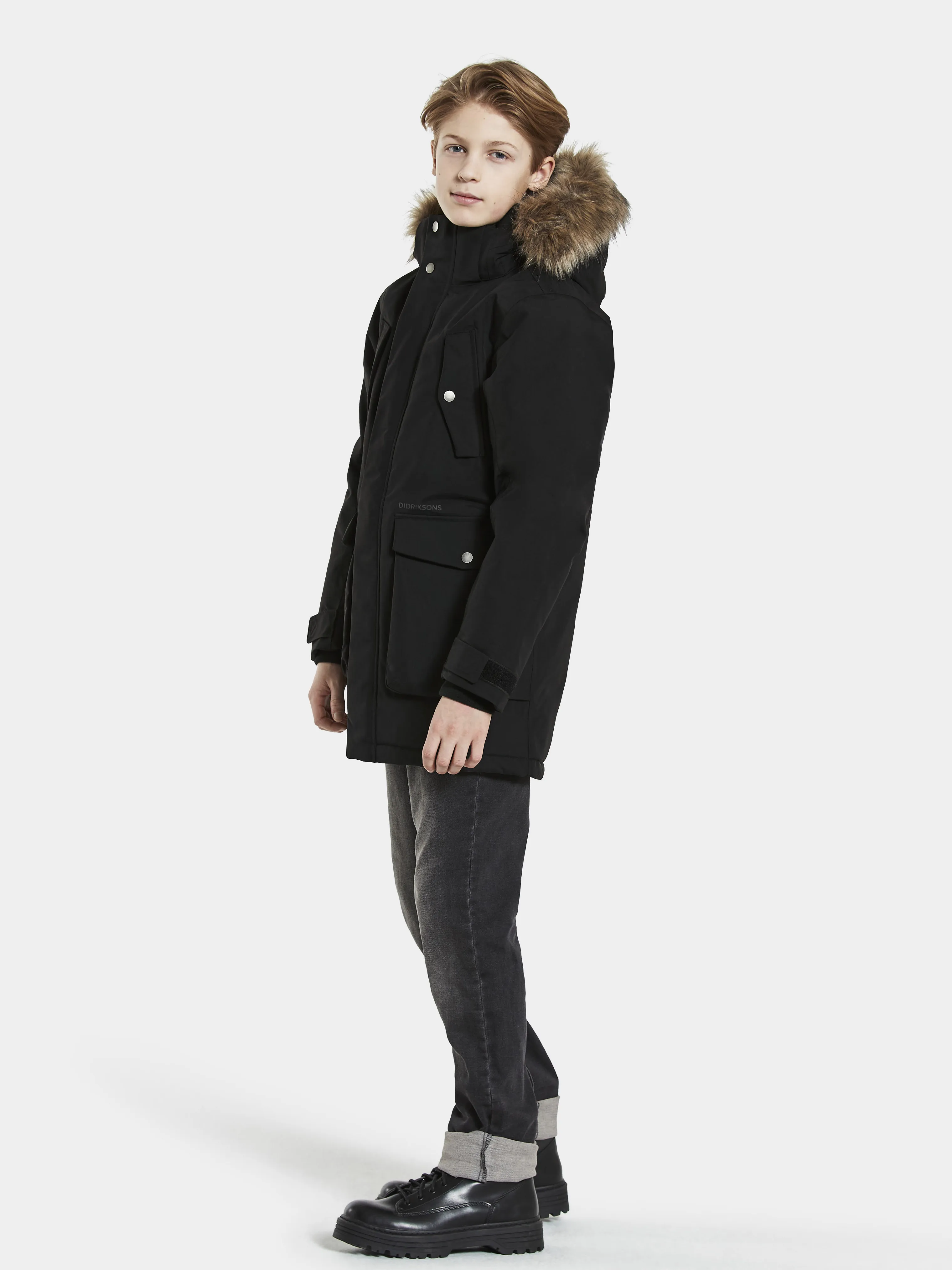 Didriksons Boy's Jerke Parka Black | Buy Didriksons Boy's Jerke Parka Black here | Outnorth