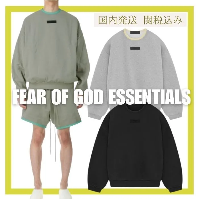 FEAR OF GOD  |Crew Neck Pullovers Unisex Street Style Long Sleeves Plain