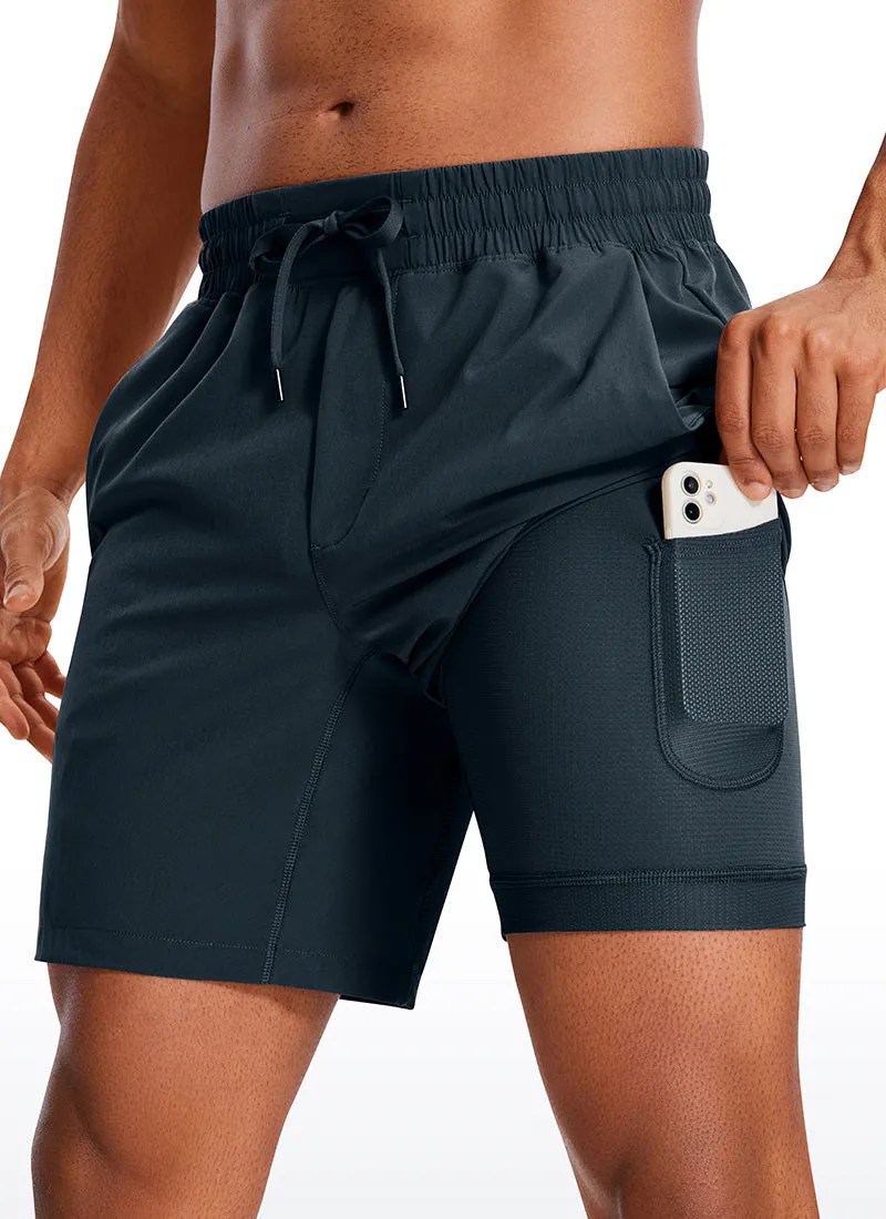 Feathery-Fit Athletic Shorts 7''- Lined