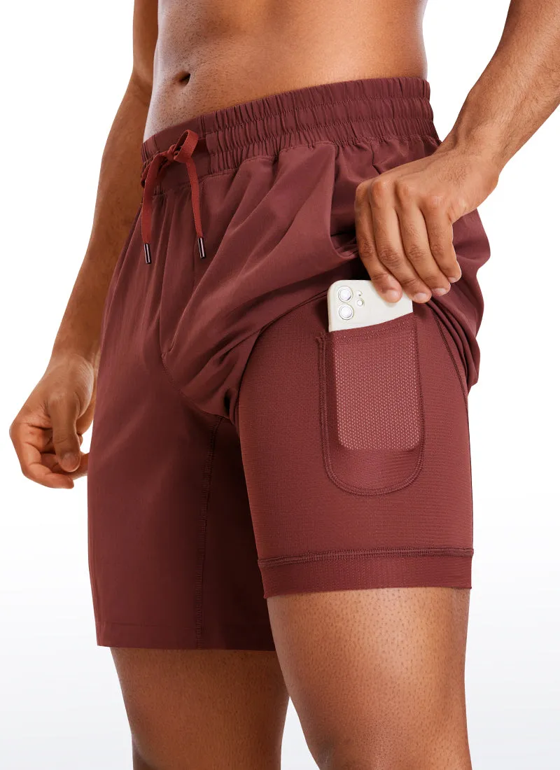 Feathery-Fit Athletic Shorts 7''- Lined