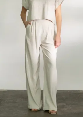 FINAL SALE - Pleated Linen Wide Leg Pants - 2 Colors!