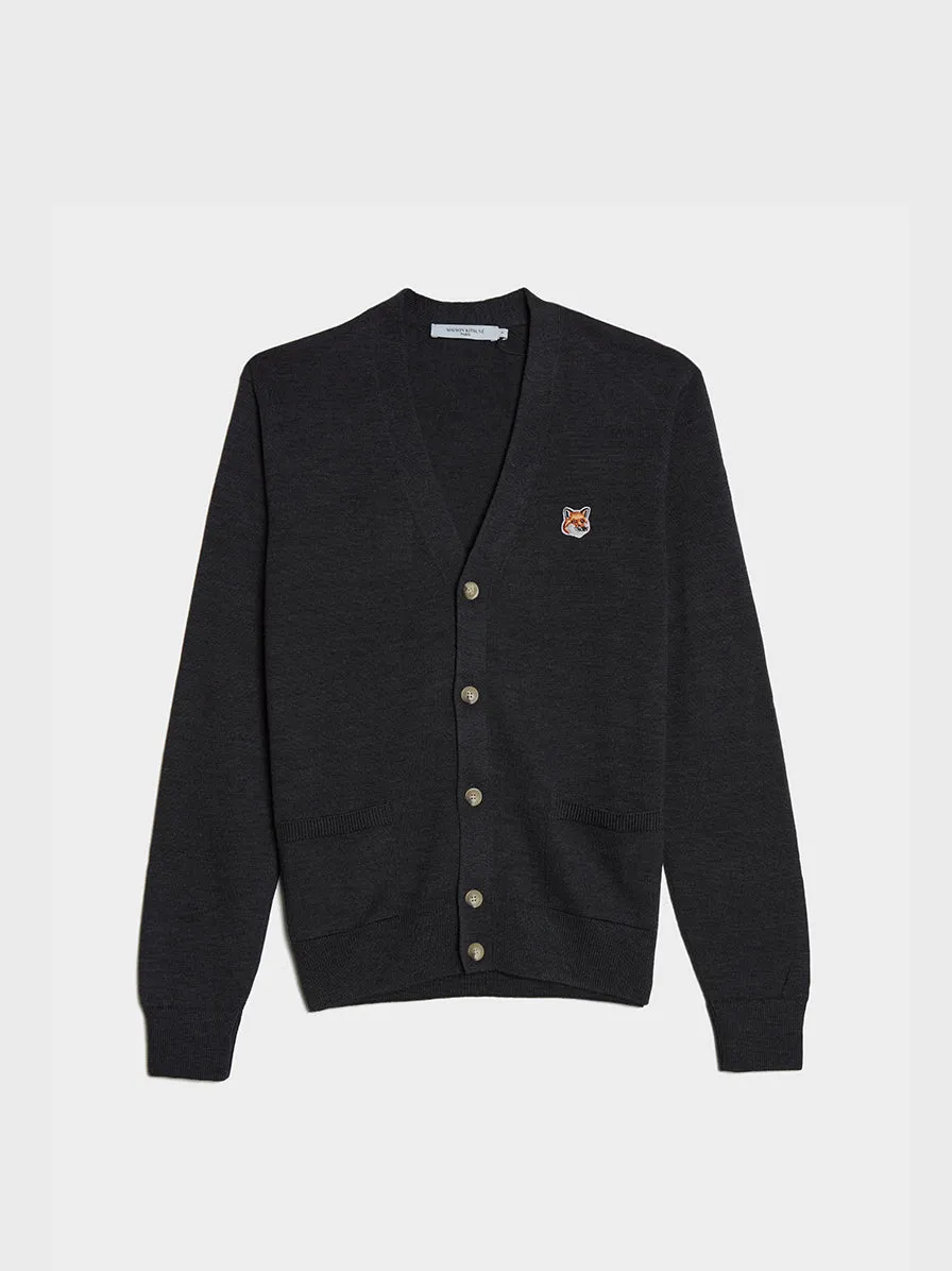 Fox Head Patch Classic Cardigan, Anthracite Melange