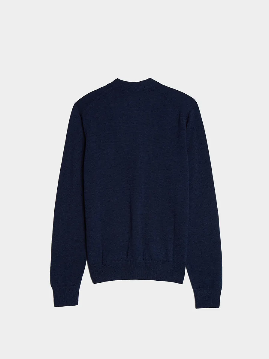 Fox Head Patch Classic Cardigan, Navy Melange