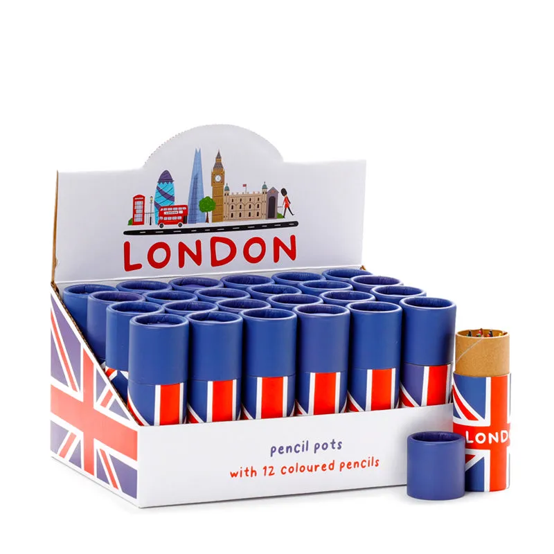 Fun Kids Colouring Pencil Tube - Union Jack PCASE53