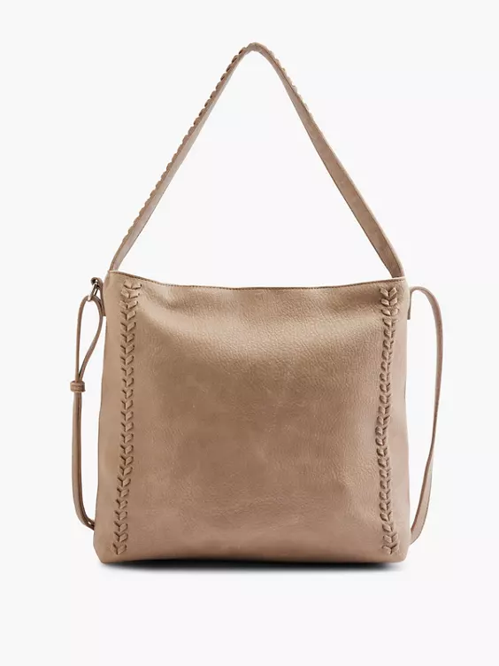 Graceland  Beige Tote Bag with Braided Detail