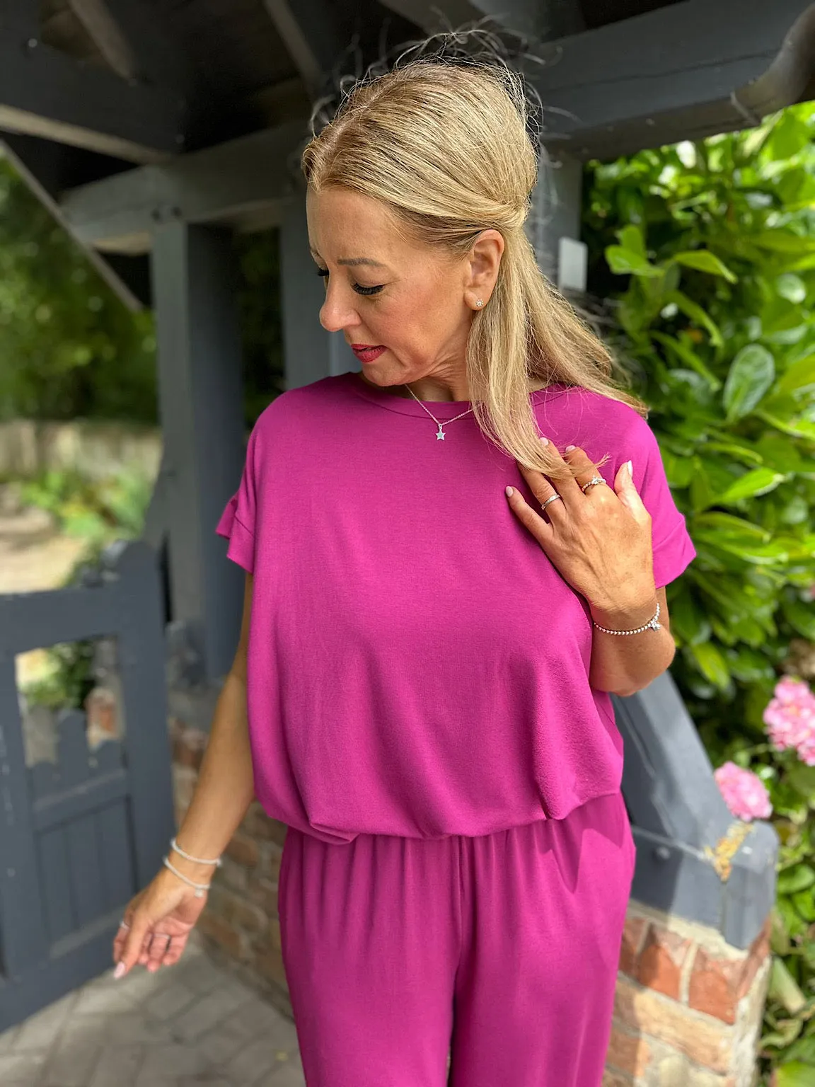 Grape Round Neck Top Tammy