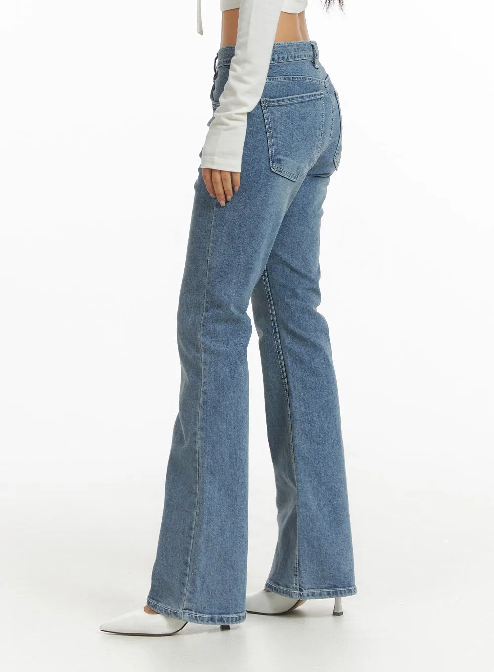 High Waist Cropped Straight Leg Jeans CJ425