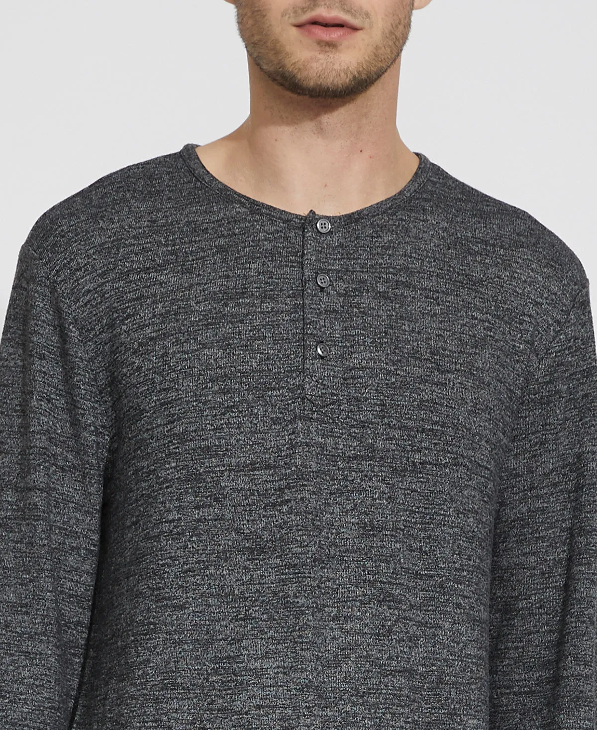 Hogan Crewneck Henley (Heather Dark Charcoal)