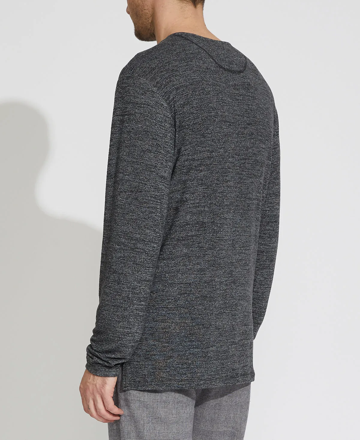 Hogan Crewneck Henley (Heather Dark Charcoal)