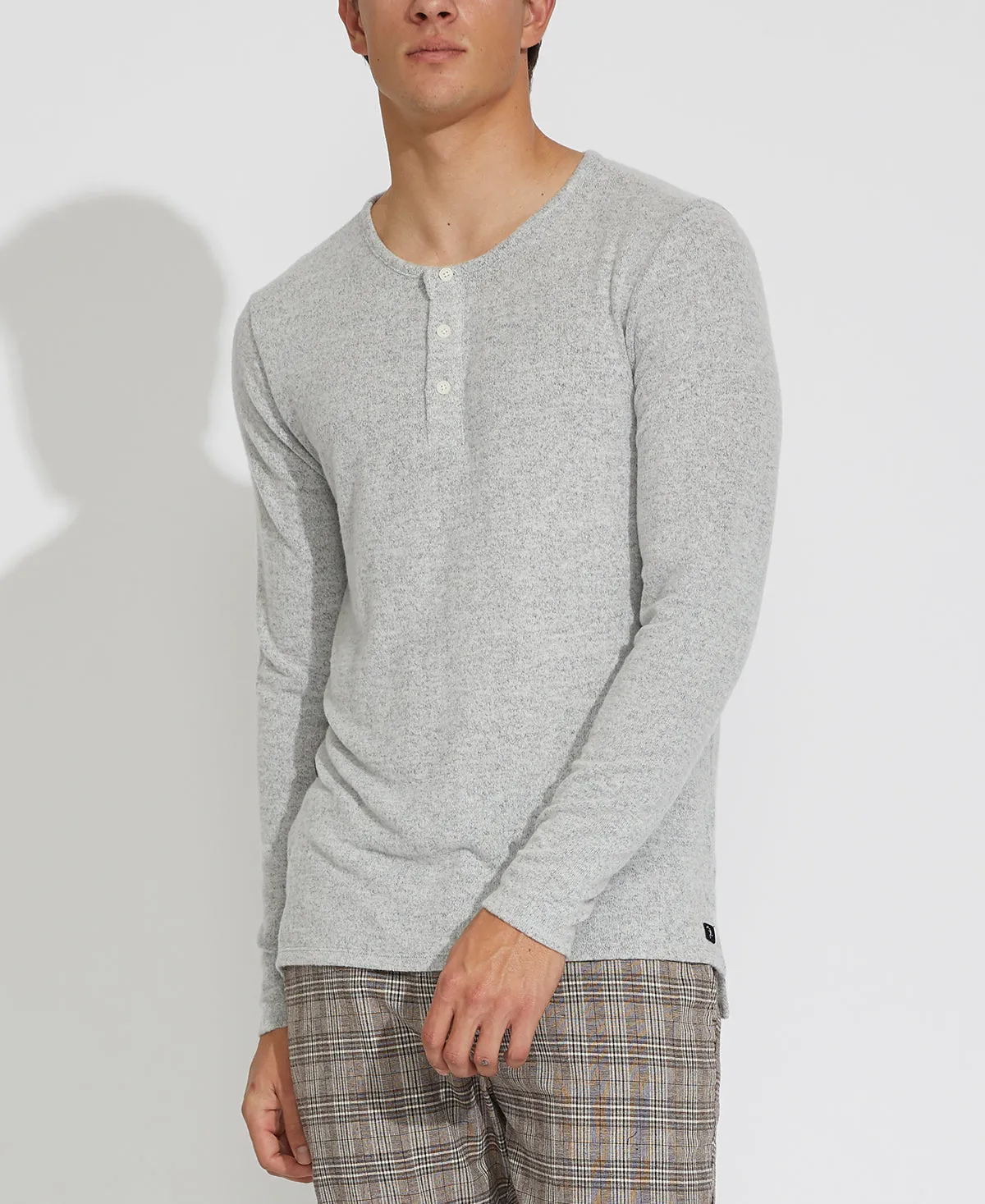 Hogan Crewneck Henley (Heather Light Gray)