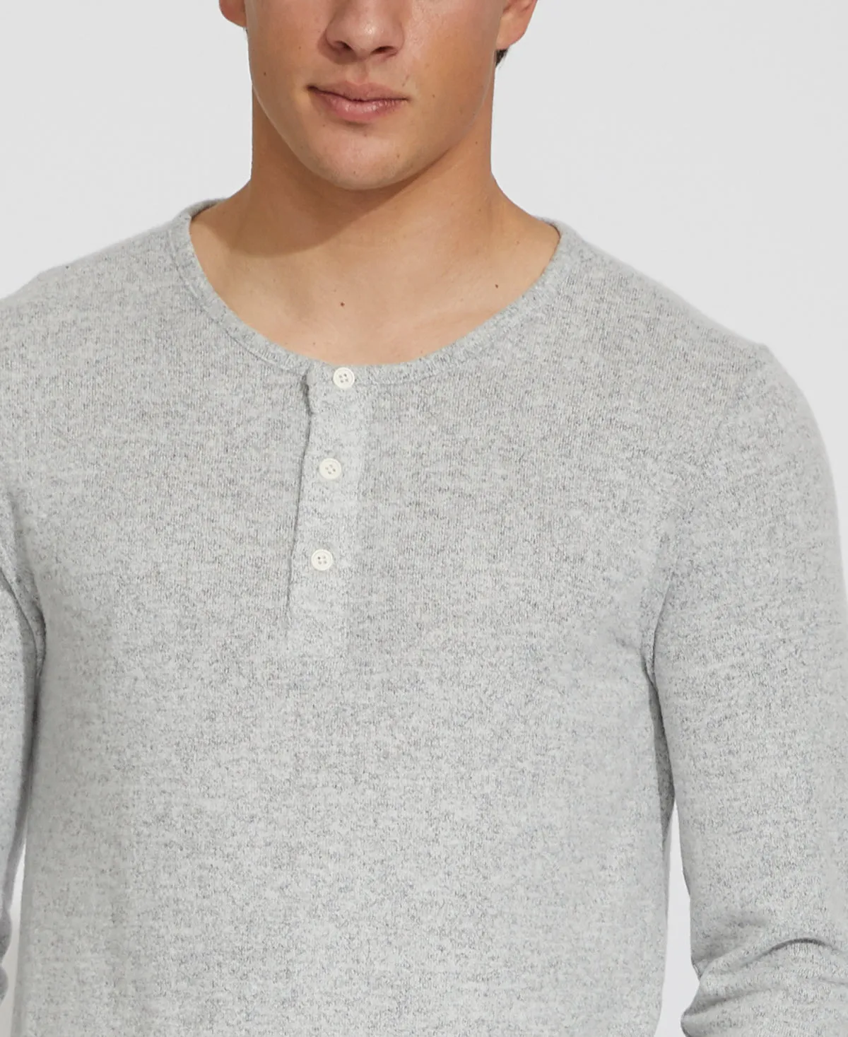 Hogan Crewneck Henley (Heather Light Gray)