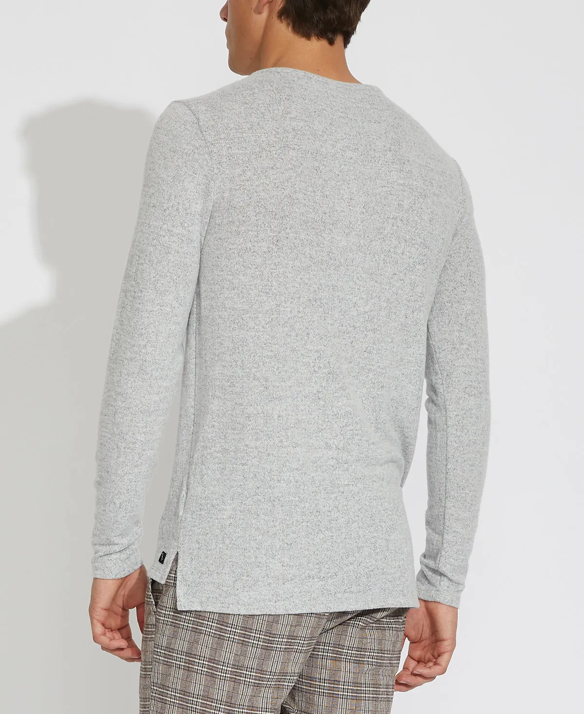 Hogan Crewneck Henley (Heather Light Gray)