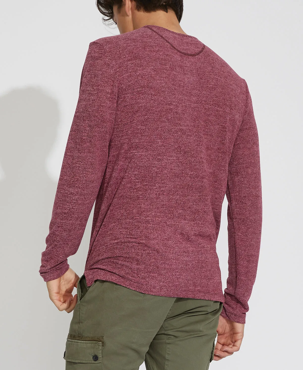 Hogan Crewneck Henley (Heather Oxblood)