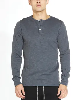 Hogan Ribbed Henley (Dark Slate)