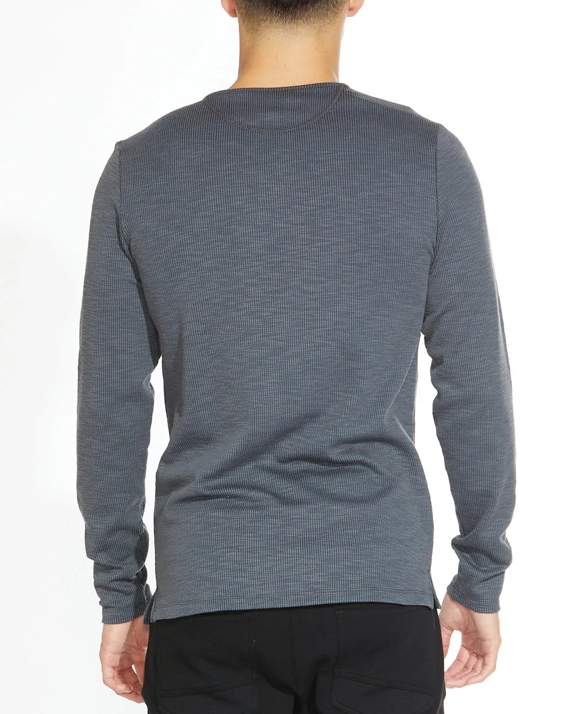 Hogan Ribbed Henley (Dark Slate)