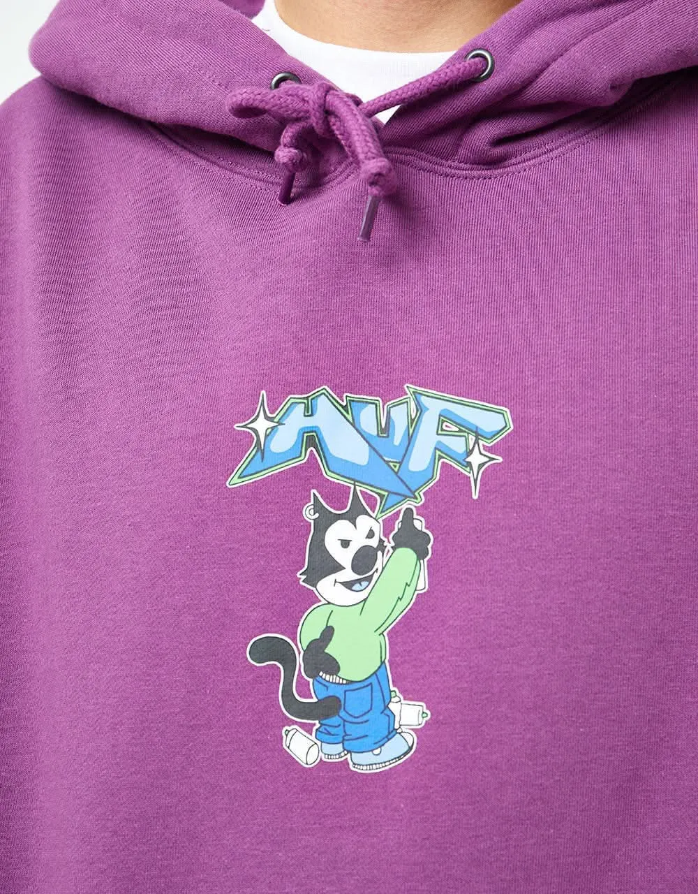 HUF Bad Cat Pullover Hoodie - Grape