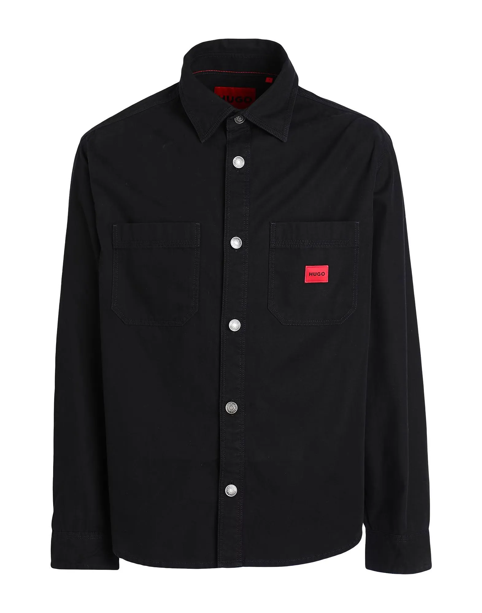 Hugo Boss  |Long Sleeves Plain Cotton Logo Shirts