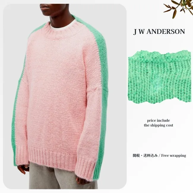 J W ANDERSON  |Crew Neck Casual Style Unisex Wool Street Style Bi-color