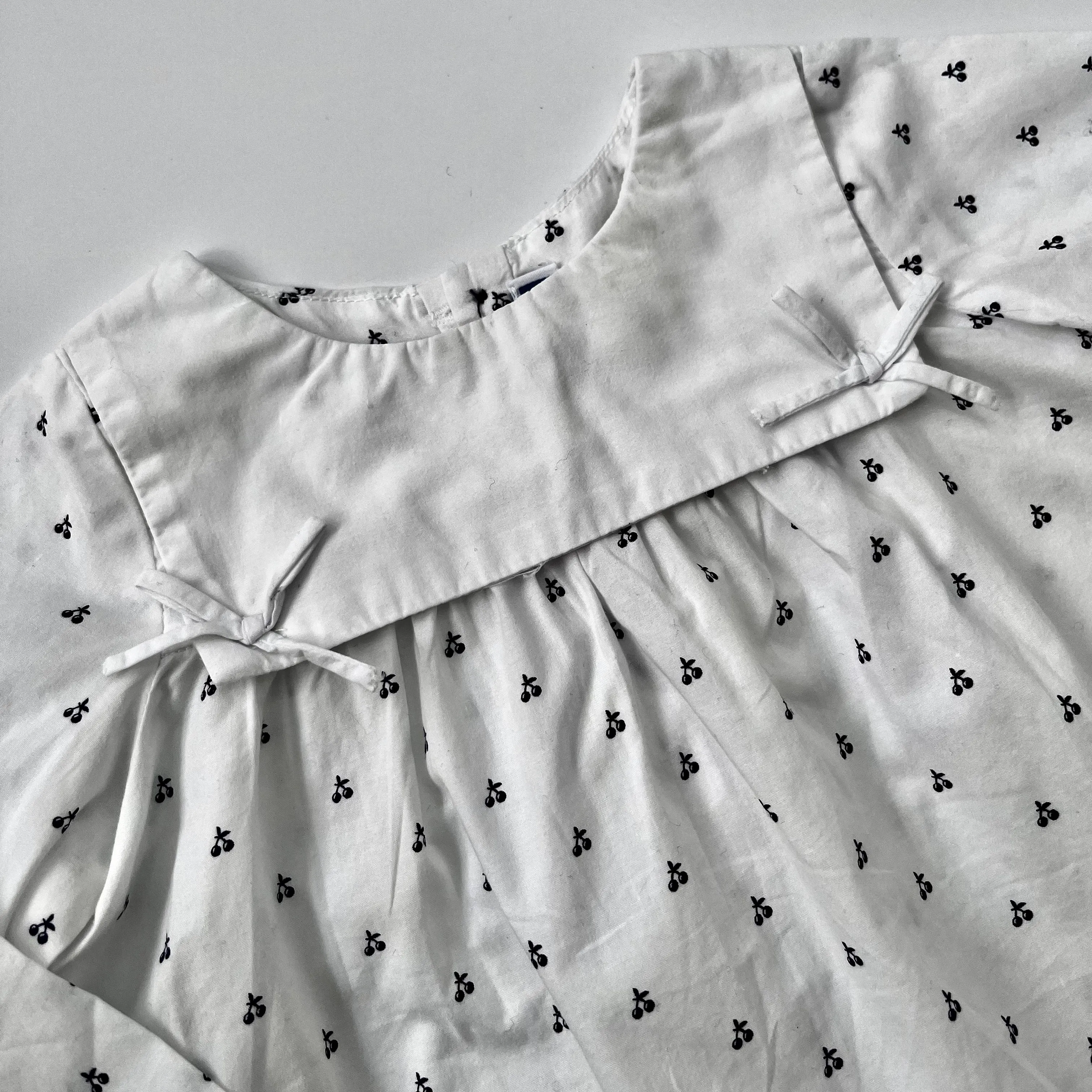 Jacadi White Cherry Print Blouse: 12 Months