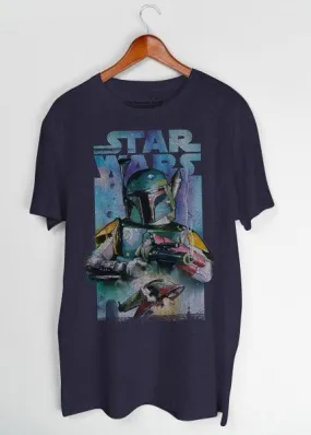 Jack Of All Trades Bobba Fett Slave Tee In Navy