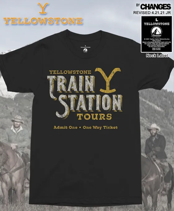 Jack Of All Trades Yellowstone Train Station Tee in Black