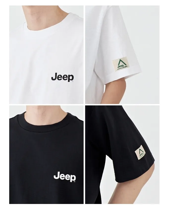 JEEP  |Pullovers Studded Street Style U-Neck Cotton Short Sleeves