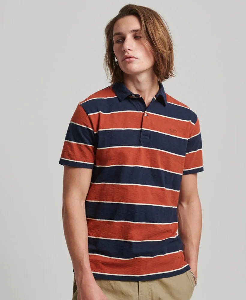 Jersey Stripe Polo | Navy/Burnt Orange Stripe