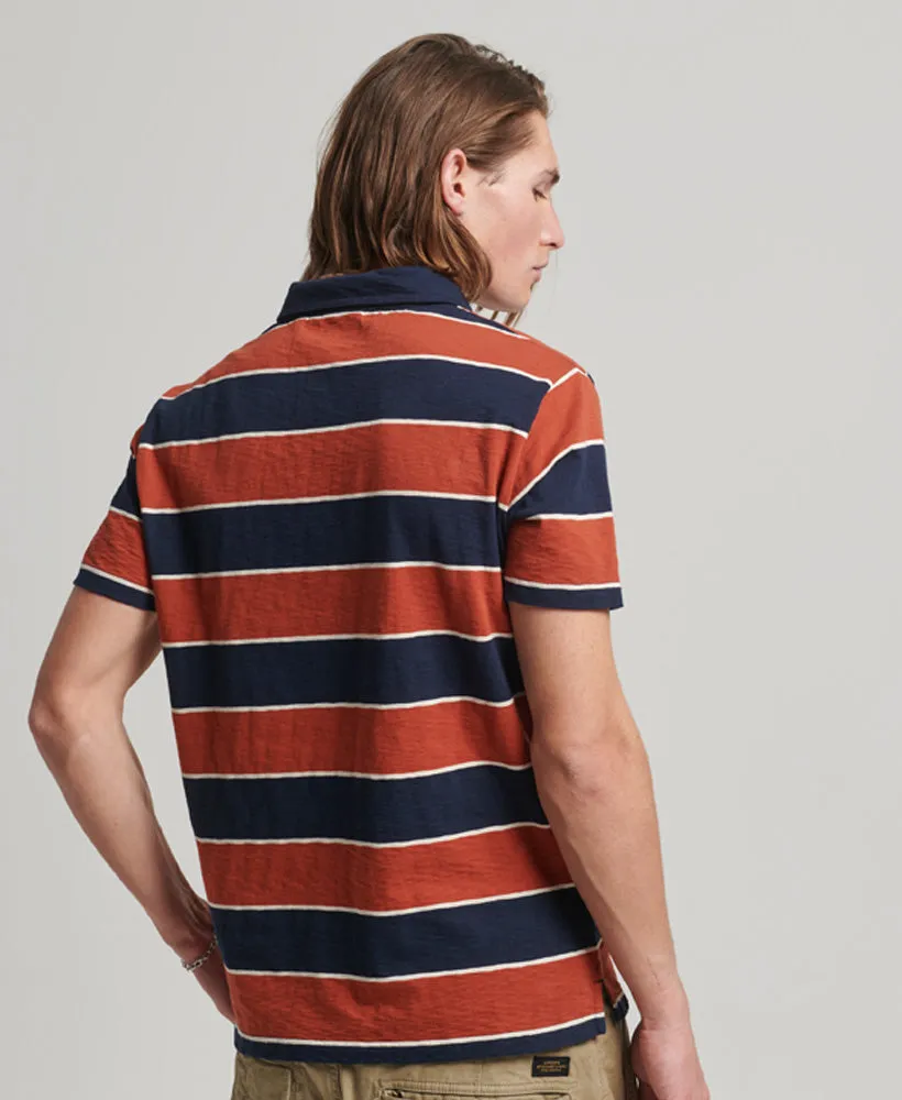 Jersey Stripe Polo | Navy/Burnt Orange Stripe